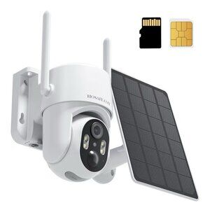 4G LTE Solar Security Camera, No Internet, 2K Night Vision, 360° View, SIM Card